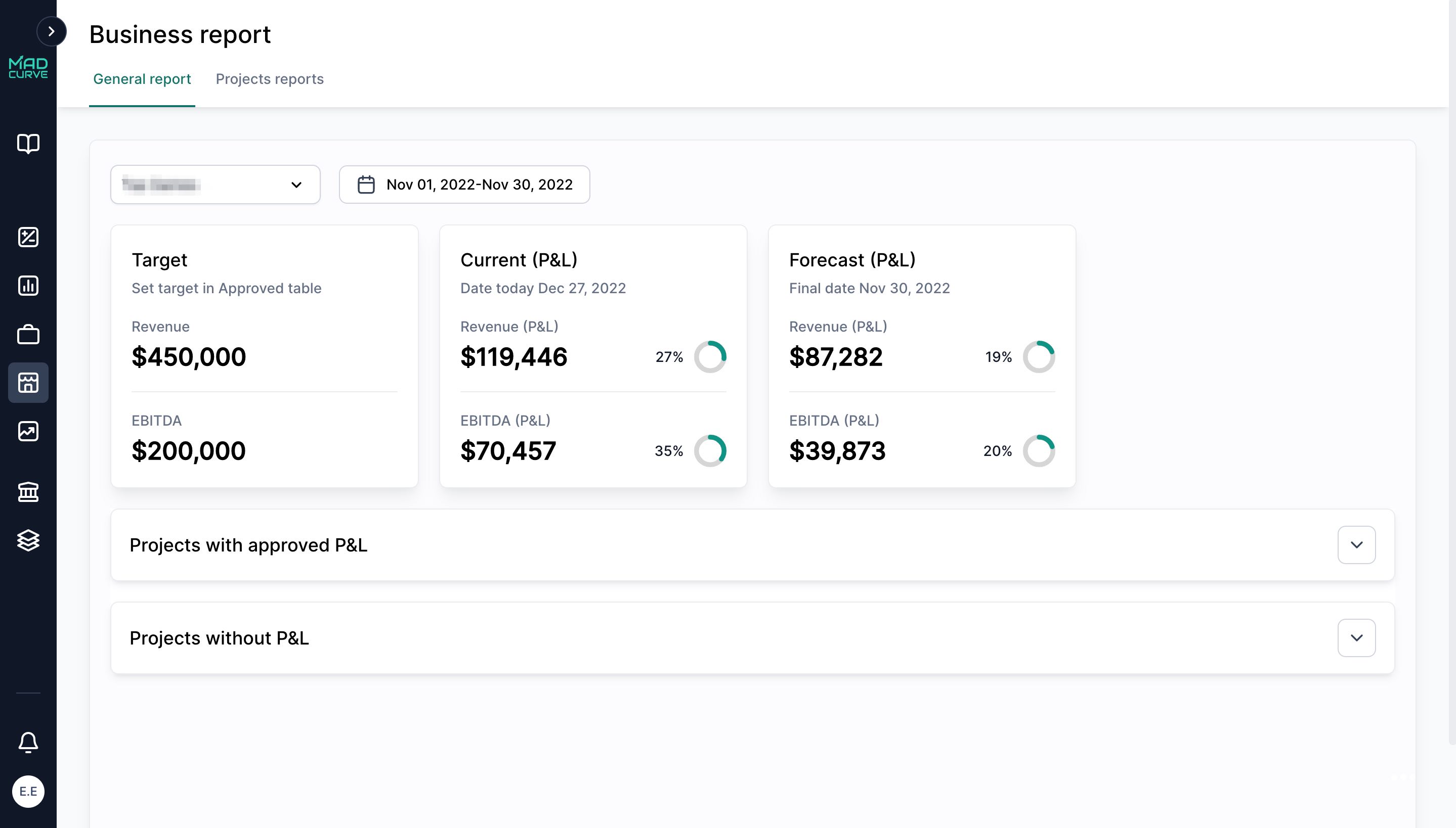 Business Report Interface