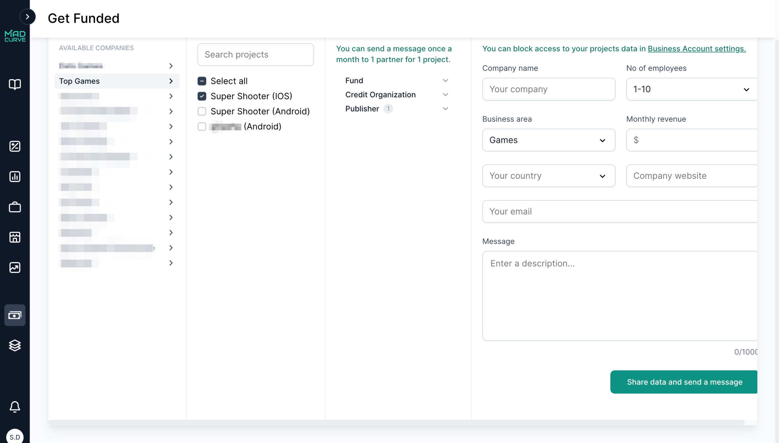 Get Funded Tool Interface